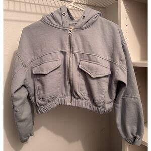 Ashley Vintage Charm Crop Zip Up Hoodie Jacket Size Medium
